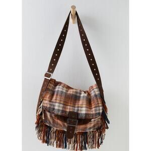Free People Polar Plaid Messenger Bag